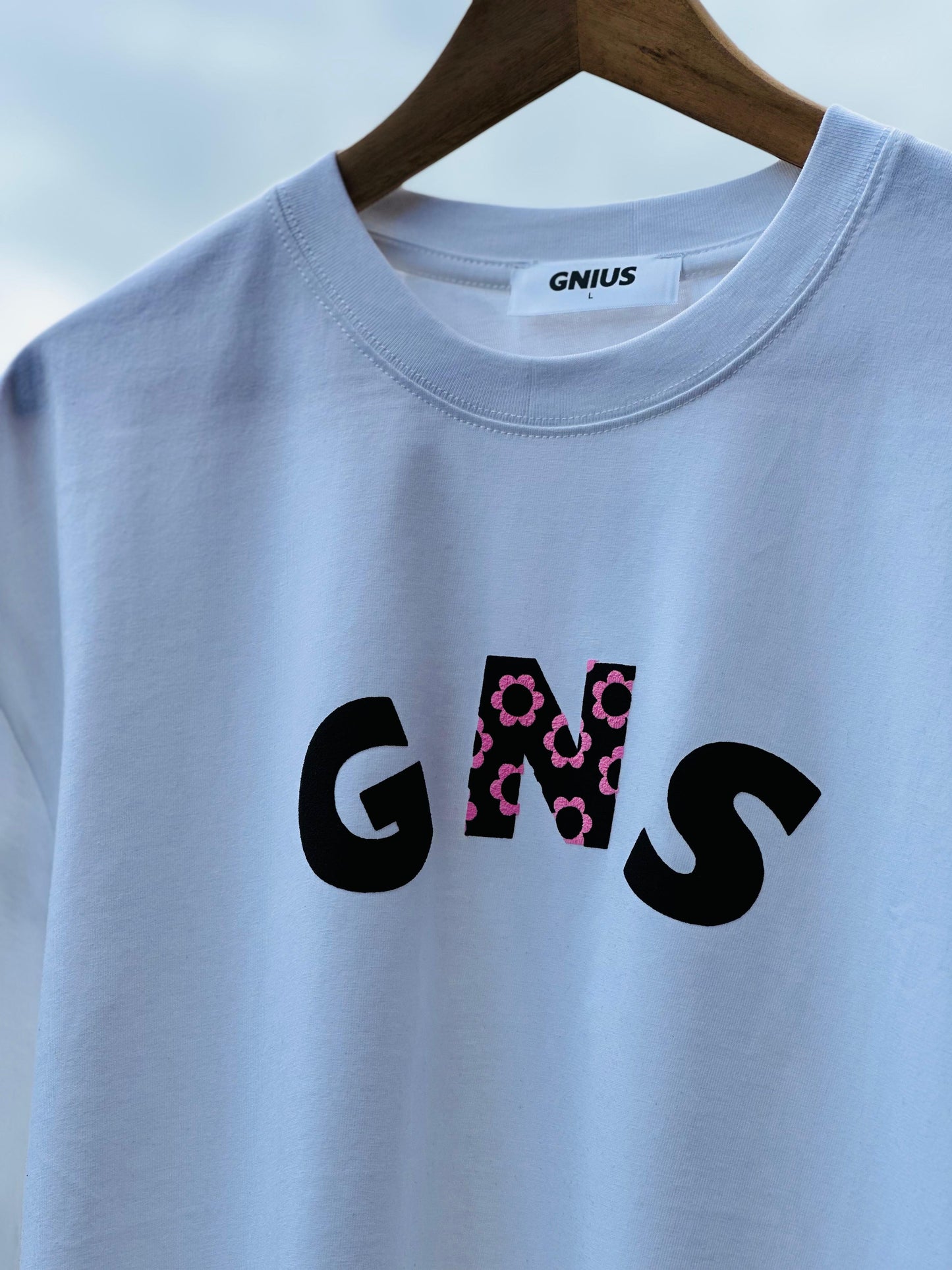 GNIUS x EPOLLO 'LETTERS' WHITE OVERSIZED TEE