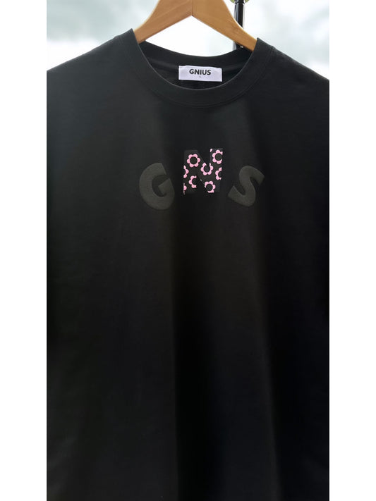 GNIUS x EPOLLO 'LETTERS' BLACK OVERSIZED TEE